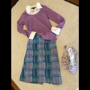 Plaid cotton skirt (sweater listed separately)